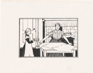 Woman and Girl Setting a Table by Julie de Graag