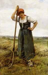 Peasant Woman Leaning on a Pitchfork by Julien Dupre