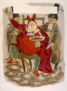 Humorous Wine Illustration 1946. Illustration by Julien Pavil
