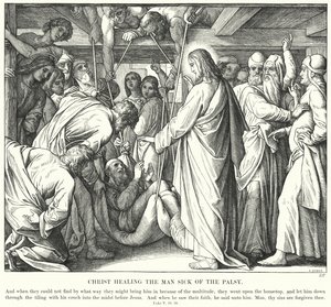 Christ Healing the Man Sick of the Palsy by Julius (after) Schnorr von Carolsfeld