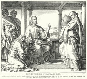 Jesus in the House of Martha and Mary by Julius (after) Schnorr von Carolsfeld