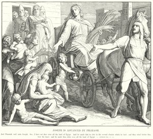 Joseph is Advanced by Pharaoh by Julius (after) Schnorr von Carolsfeld