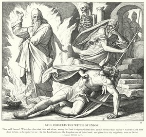 Saul Consults the Witch of Endor by Julius (after) Schnorr von Carolsfeld