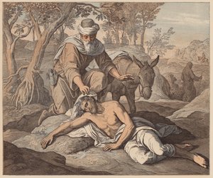 The Good Samaritan, St Luke, X, 33, 34 by Julius (after) Schnorr von Carolsfeld