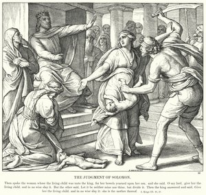 The Judgment of Solomon (engraving) by Julius (after) Schnorr von Carolsfeld