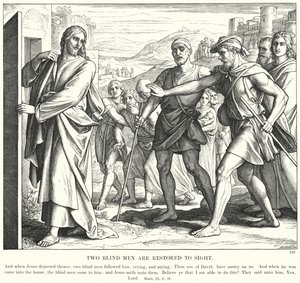 Two Blind Men are Restored to Sight by Julius (after) Schnorr von Carolsfeld
