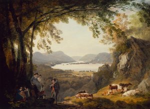 Country Folk Resting with Cattle in a Wooded Landscape