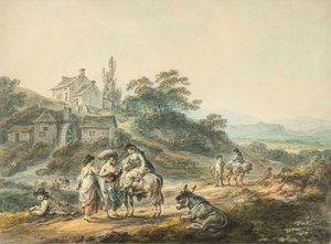 Figures on a Path by a Mill