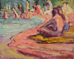 Bathing at the Beach by Julius Exter