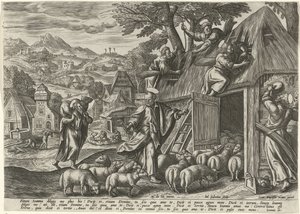 Peter as the Good Shepherd (Parable of the Good Shepherd) by Julius Goltzius