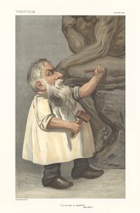 Caricature Showing Rodin Sculpting