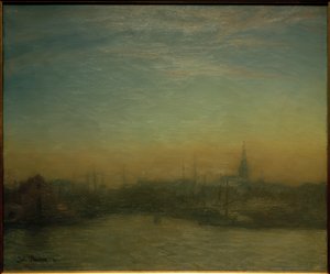View of the Harbor at Sunset. Copenhagen by Julius Paulsen