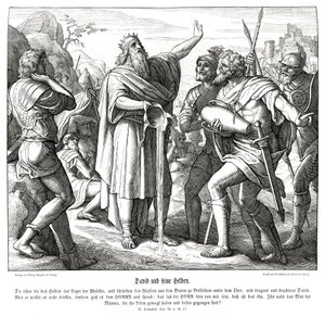 David and the Three Mighty Men, 2 Samuel by Julius Schnorr von Carolsfeld