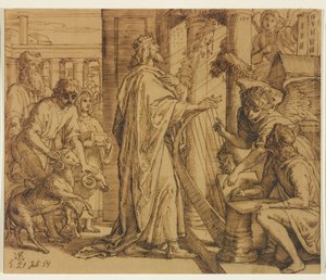 David the Psalmist - Adoration by Julius Schnorr von Carolsfeld