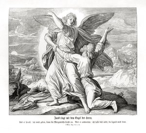 Jacob Wrestling with the Angel, Genesis by Julius Schnorr von Carolsfeld