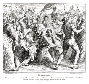 Jesus carrying the cross, Gospel of Luke