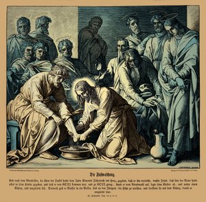 Jesus washes his disciples