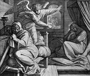 Joseph is warned to flee to Egypt by Julius Schnorr von Carolsfeld