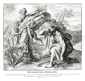 Moses and the Burning Bush, Exodus by Julius Schnorr von Carolsfeld