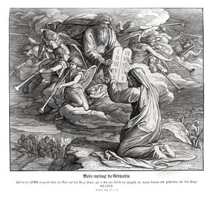 Moses Receives the Commandments, Exodus by Julius Schnorr von Carolsfeld