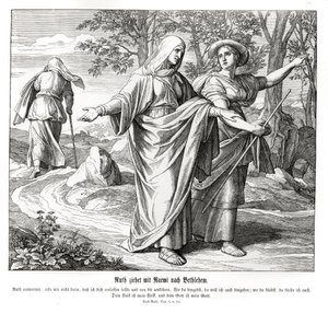 Ruth Goes with Naomi to Bethlehem, Ruth by Julius Schnorr von Carolsfeld