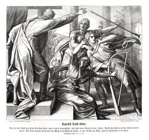 Saul Tries to Kill David by Julius Schnorr von Carolsfeld