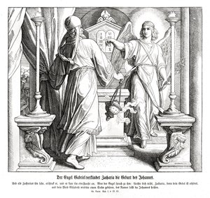 The angel Gabriel appears to Zacharias, Luke