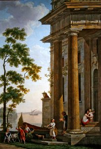 Arcadian landscape with a group of children