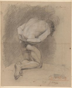 Kneeling Male Nude Seen from the Back (1st Prize 1766) by Jurriaan Andriessen