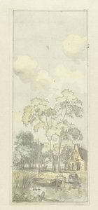 Design for Wallpaper Painting with Dutch Landscape