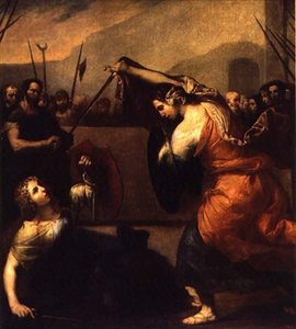 The Duel of Isabella de Carazzi and Diambra de Pettinella by Jusepe de Ribera