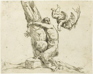 Cupid Punishing a Satyr by Jusepe de Ribera