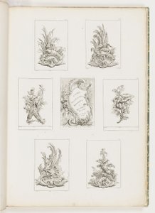 Ornament Design with Crayfish Motif, plate 14 in Livre des Légumes (Series of Vegetable Ornament) by Juste Aurèle Meissonnier