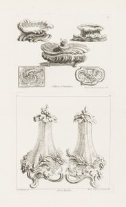 Salt Dishes and Snuff Boxes, plate 69 in Oeuvres by Juste Aurèle Meissonnier