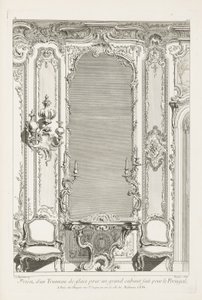 Project for a Mirror Trumeau for a Large Cabinet Made for Portugal, 2nd Plate by Juste Aurèle Meissonnier