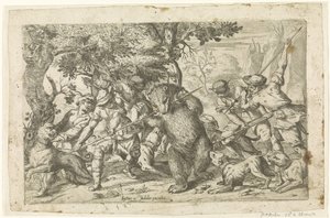 Bear Hunt by Justus Sadeler (possibly)