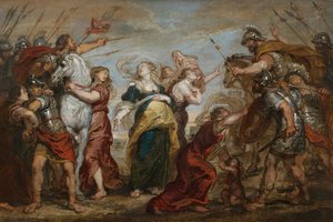 The Reconciliation of the Romans and the Sabines, c. 1655-1656
