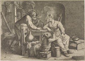 Interior with a Smoking Farmer, a Woman, and a Boy