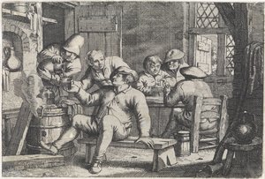 Interior with Card-Playing Farmers