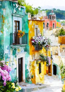 Colorful City Steps by Justyna Jaszke