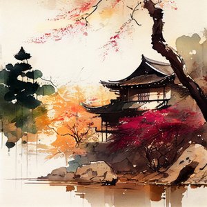 Japanese Autumn Temple