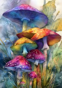 Magic Forest Mushrooms (2) by Justyna Jaszke