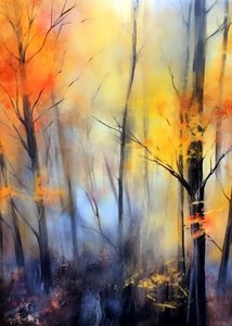 Misty Autumn Forest by Justyna Jaszke