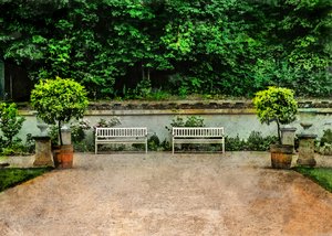 Serene Garden Benches