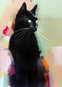 Vibrant Black Cat