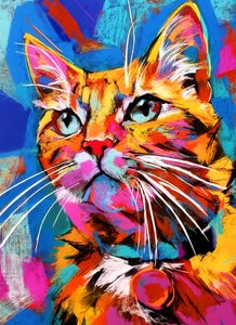 Vibrant Cat Portrait