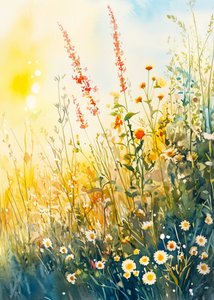Vibrant Meadow Flowers by Justyna Jaszke