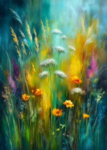 Vibrant Wildflower Meadow by Justyna Jaszke