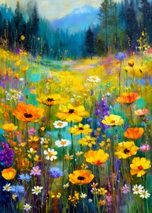 Wildflower Mountain Serenity by Justyna Jaszke