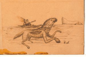 A Tupilak Harpooned by a Kayaker